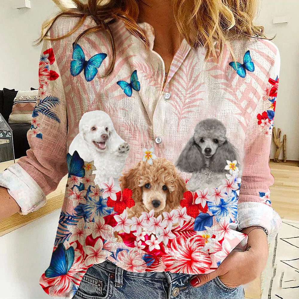 Poodle Floral Casual Shirt