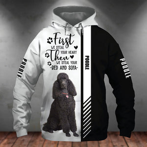 Poodle-First We Steal Your Heart Unisex Hoodie