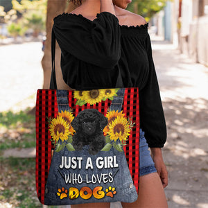 Poodle 4-Just A Girl Who Loves Dog Tote Bag