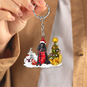 Poodle03 Early Merry Christma Acrylic Keychain