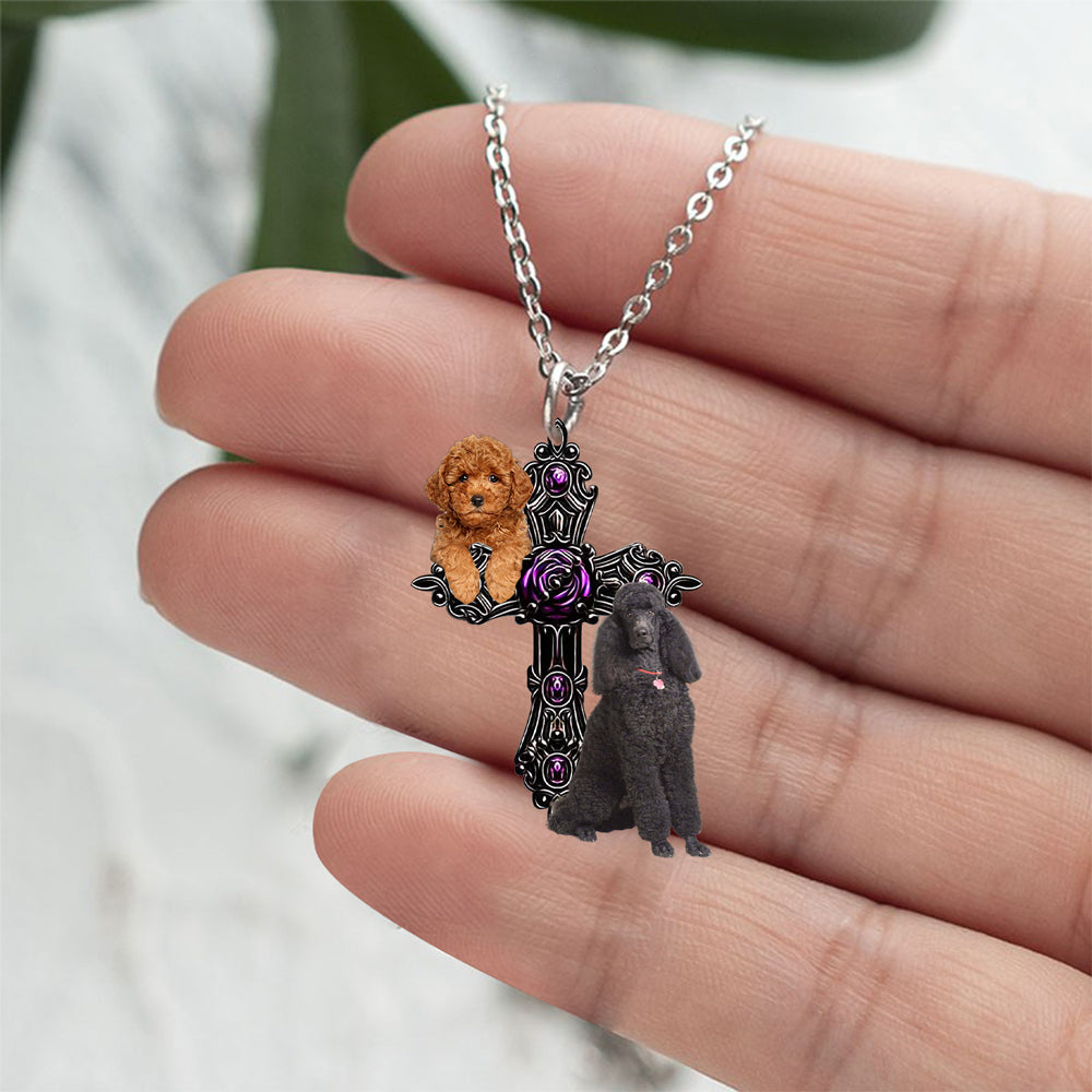 Poodle Pray For God Stainless Steel Necklace