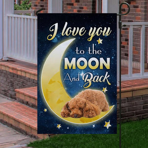 Poodle I Love You To The Moon And Back Garden Flag
