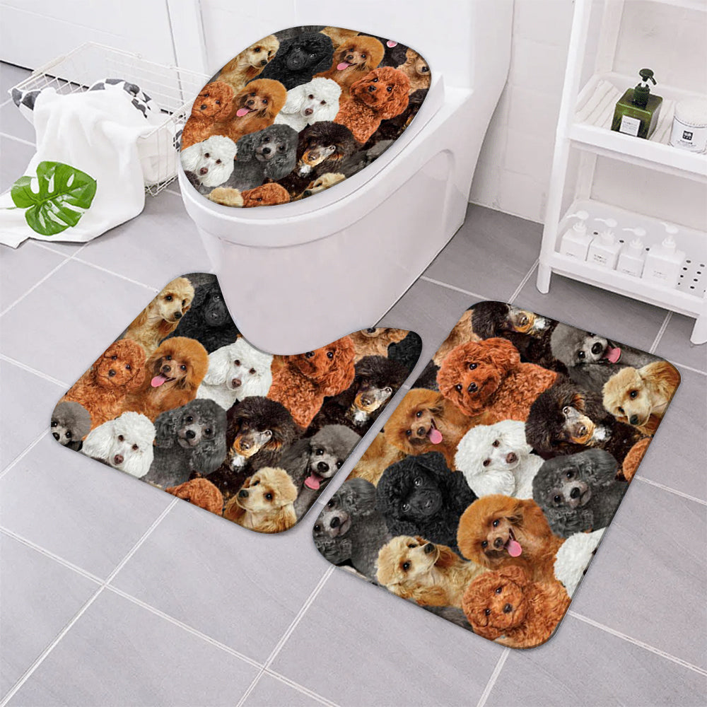 A Bunch Of Poodles Bathroom Mat Set