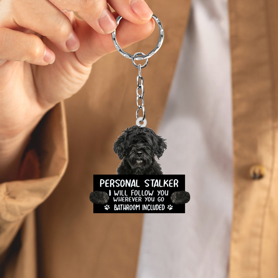 Portuguese Water Dog Personal Stalker Acrylic Keychain