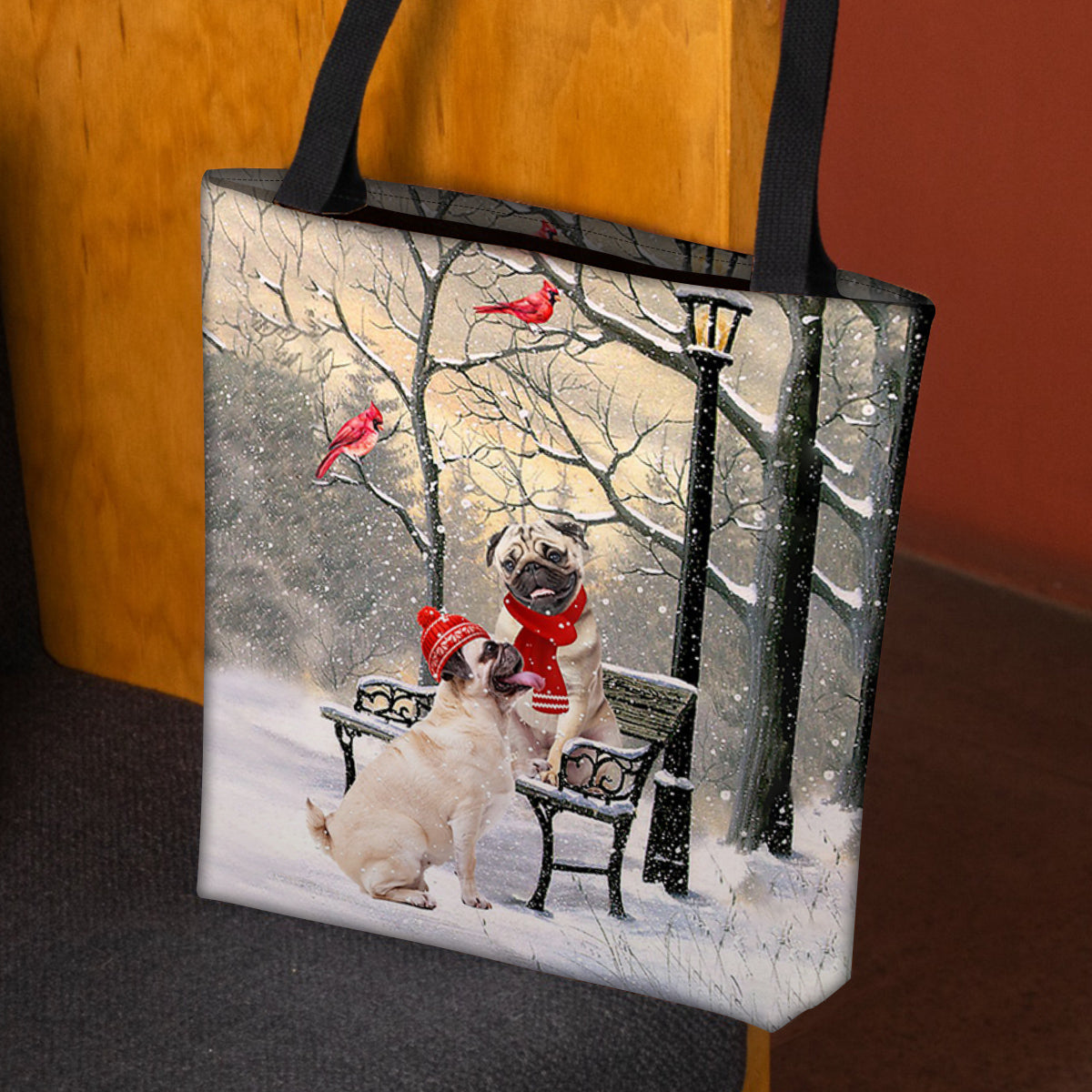 Pug Hello Christmas/Winter/New Year Tote Bag
