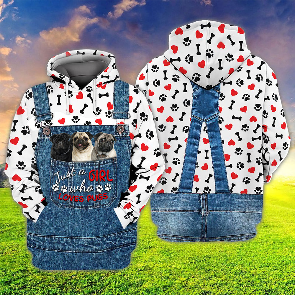Just A Girl Who Loves Pug2 Hoodie For Dog Lovers