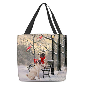 Pug Hello Christmas/Winter/New Year Tote Bag