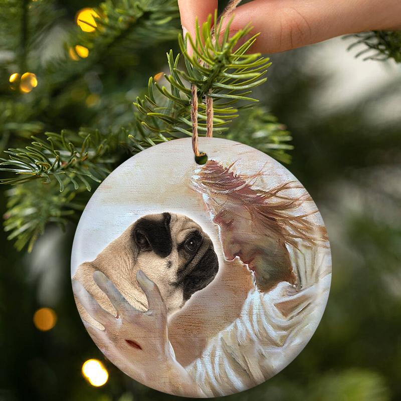 New Release -Pug With God Porcelain/Ceramic Ornament
