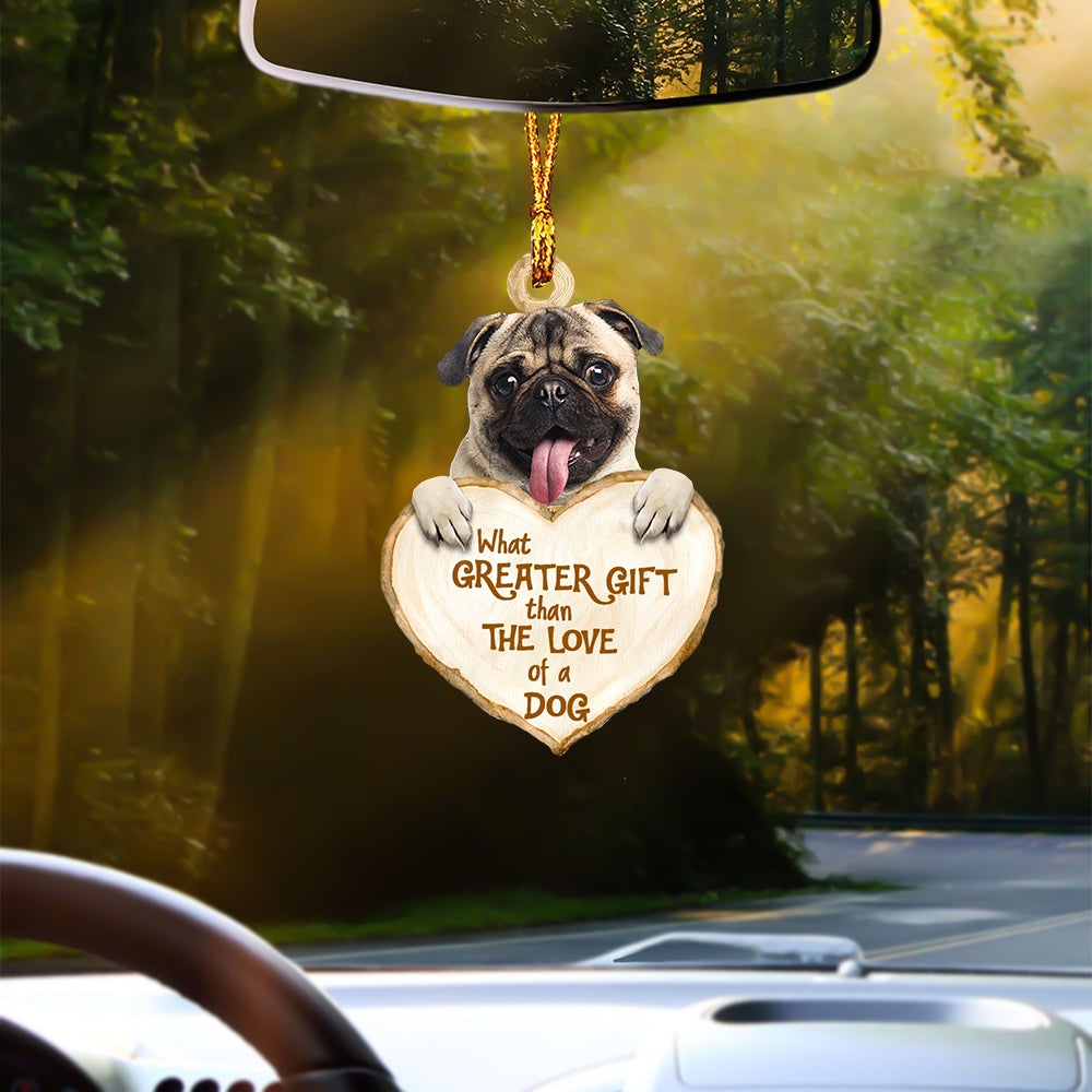 Pug 2 Greater Gift Car Hanging Ornament