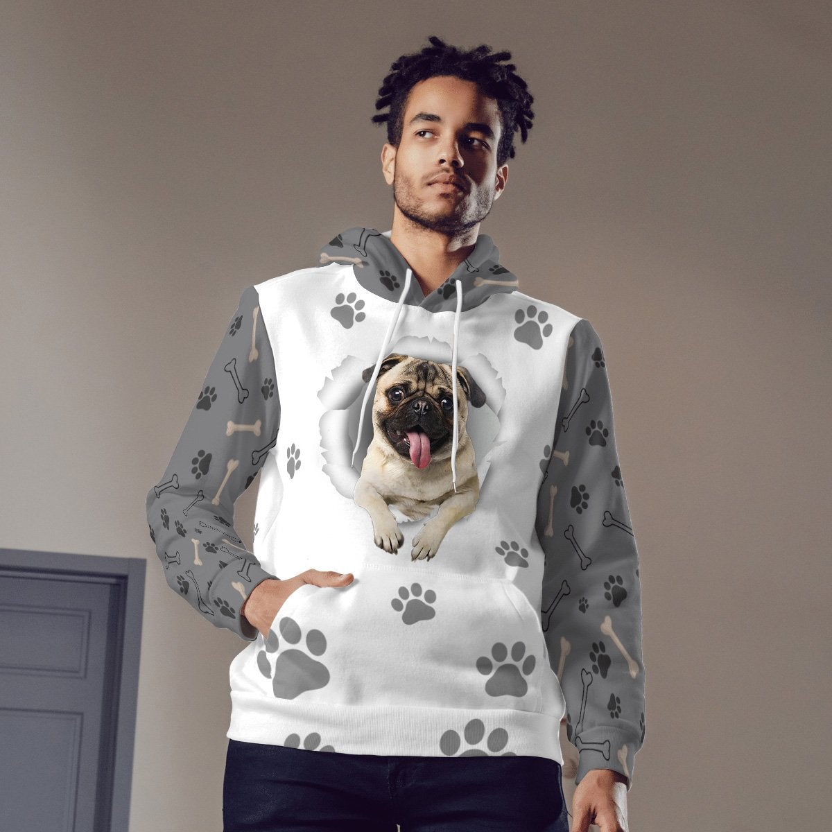 Pug-Paw Dog Unisex Hoodie