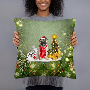 Pug Merry Christmas Pillow Case