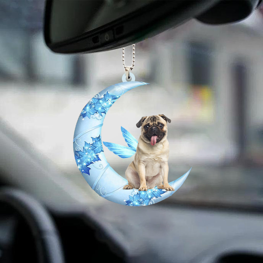Pug Angel From The Moon Car Hanging Ornament