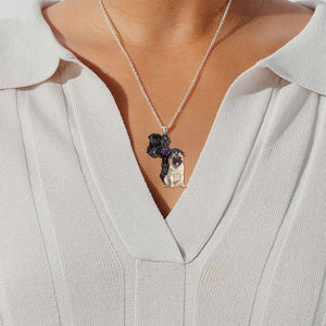 Pug Pray For God Stainless Steel Necklace