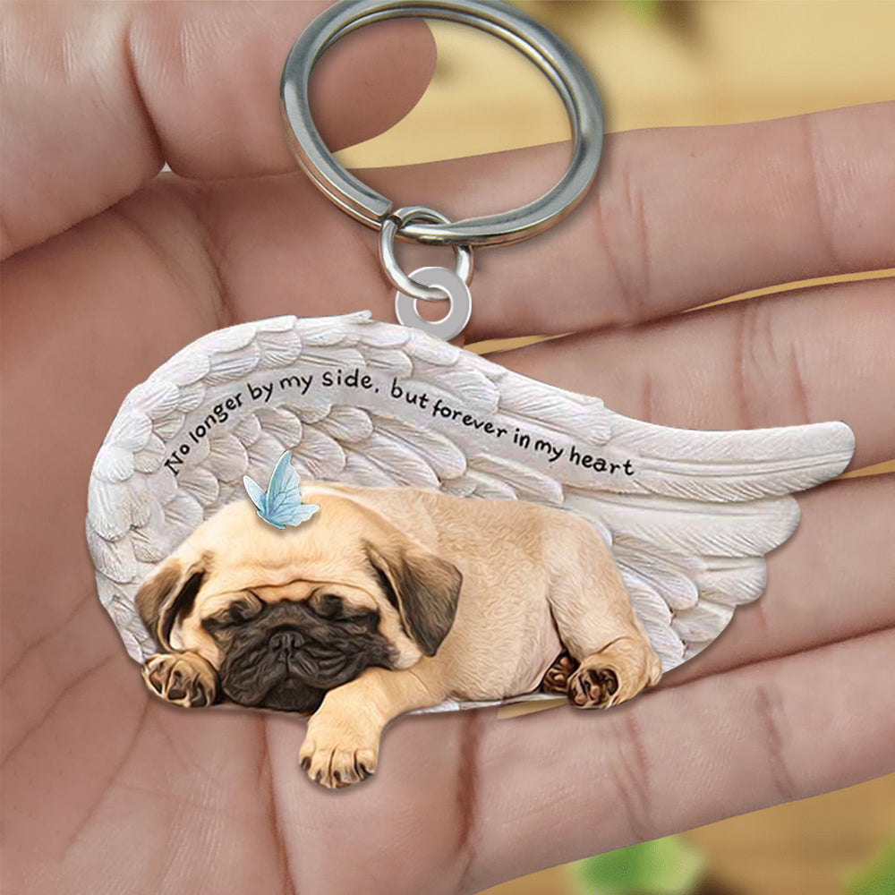 Pug Sleeping Angel - Forever In My Heart Acrylic Keychain