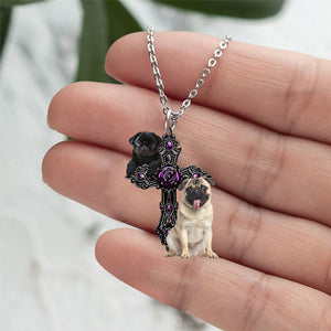 Pug Pray For God Stainless Steel Necklace