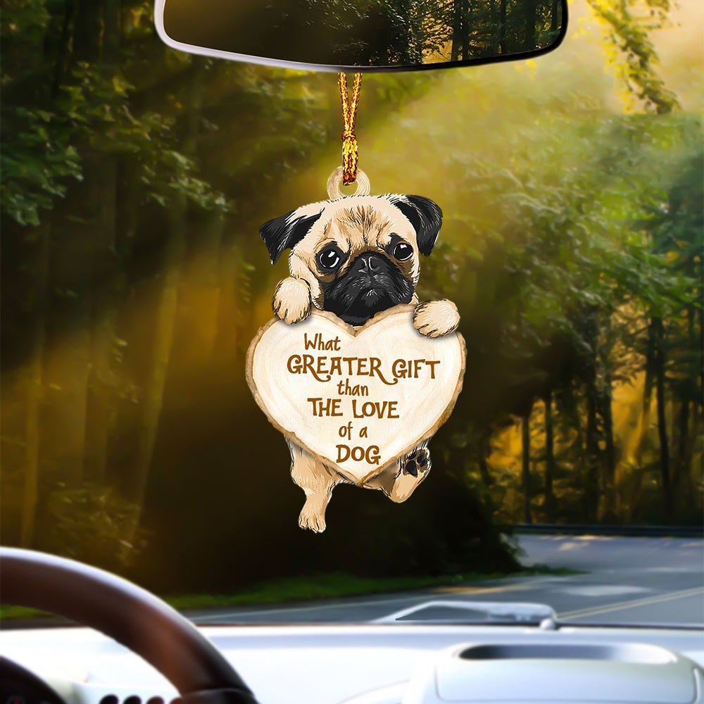 Pug 3 Greater Gift Car Hanging Ornament