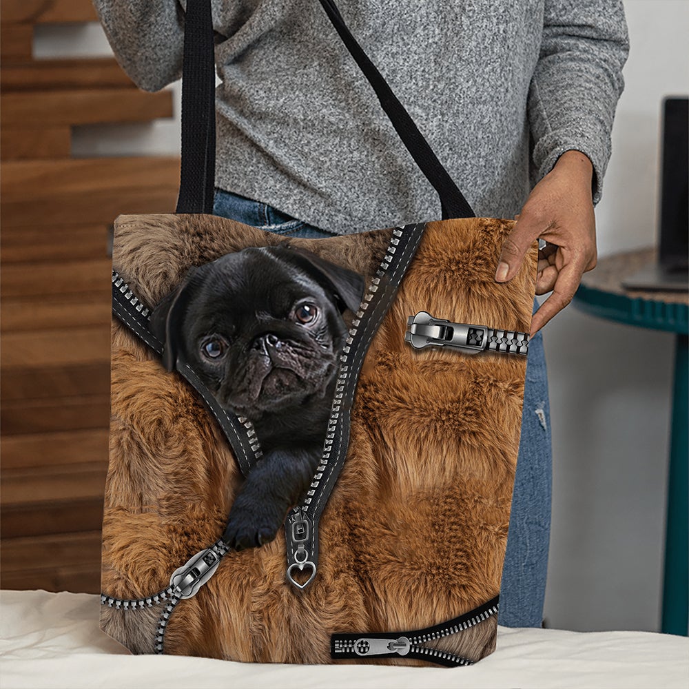 Pug All Over Printed Tote Bag
