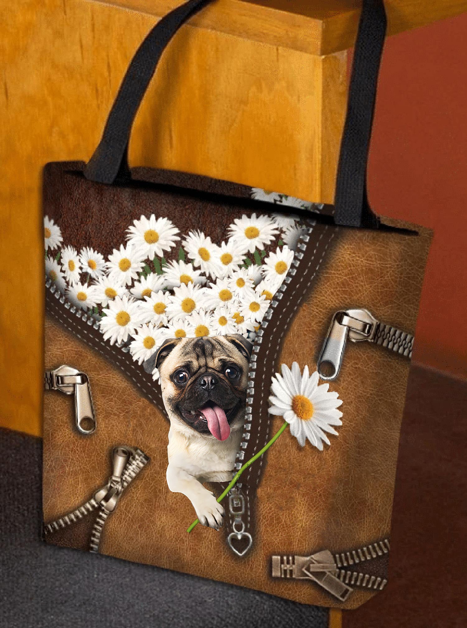 Pug02 Daisy Women Tote Bag