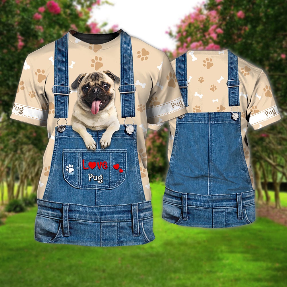 Love Pug Cute Unisex T-shirt