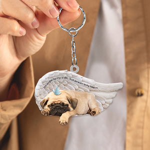 Pug Sleeping Angel - Forever In My Heart Acrylic Keychain