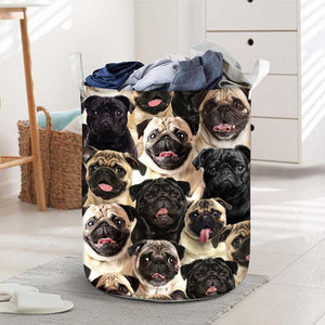 A Bunch Of Pugs Laundry Basket