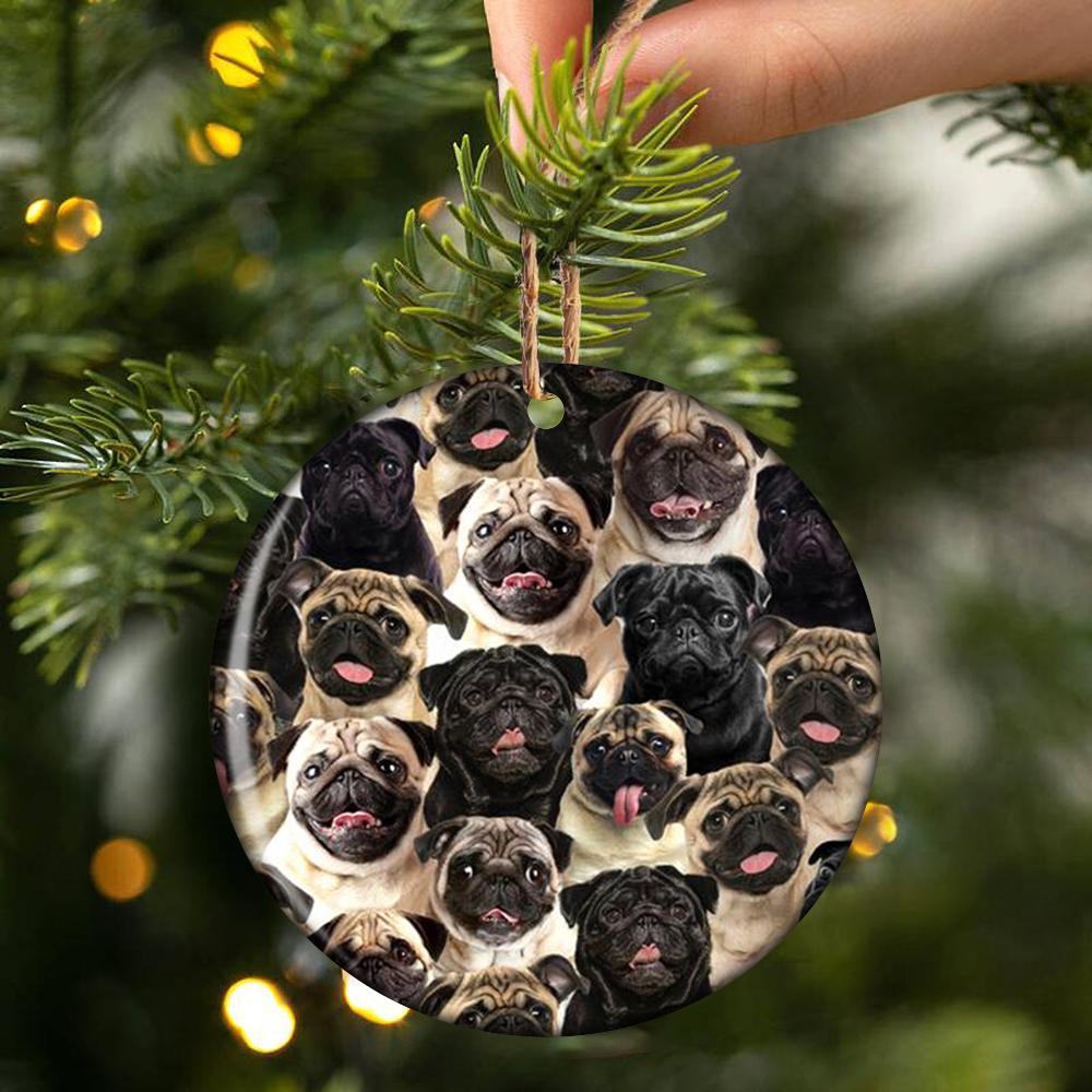A Bunch Of Pugs_Porcelain/Ceramic Ornament