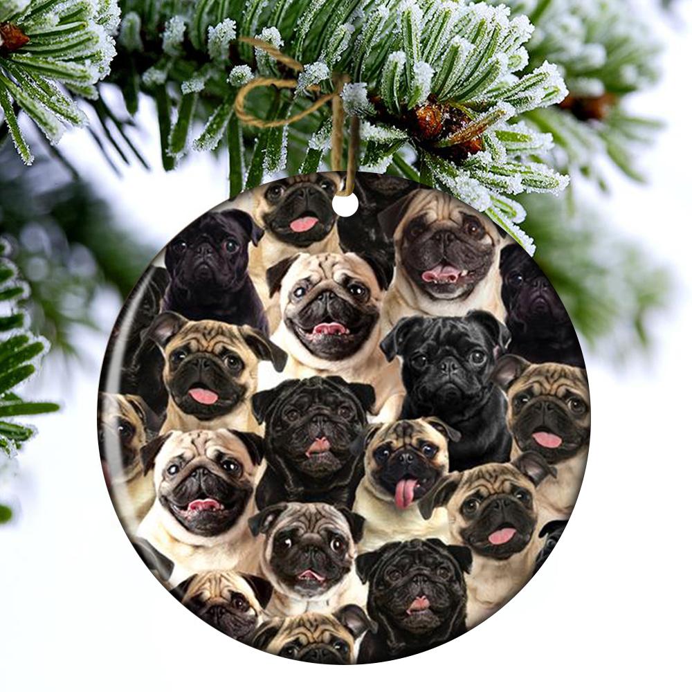 A Bunch Of Pugs_Porcelain/Ceramic Ornament