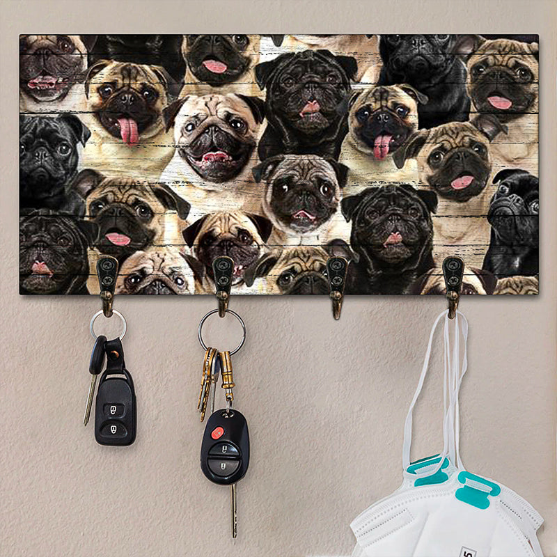 A Bunch Of Pugs Key Hanger