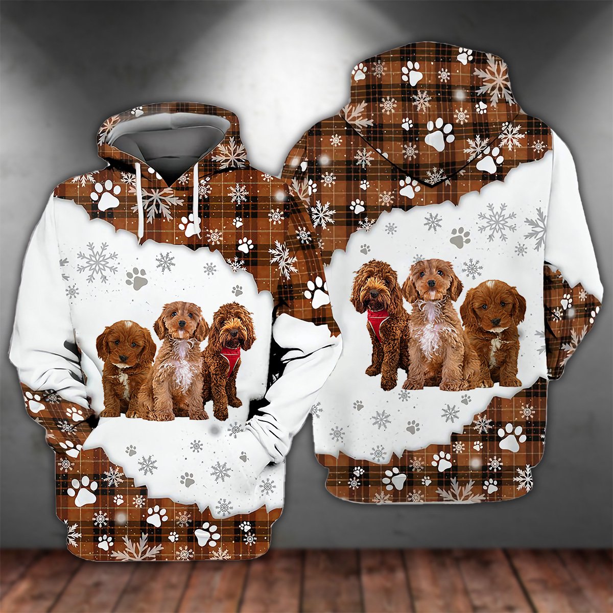 RED Cockapoo Happy Holiday Unisex Hoodie