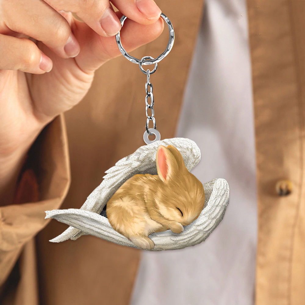 Rabbit Sleeping Angel Acrylic Keychain