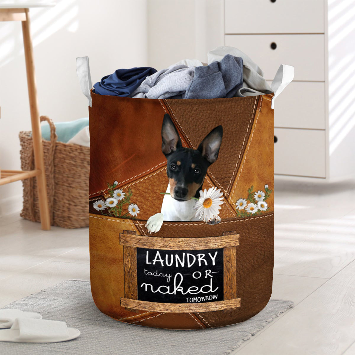 Rat Terrier08 Laundry Today Or Naked Tomorrow Laundry Basket