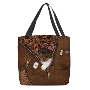 Rat Terrier1 Holding Daisy Tote Bag