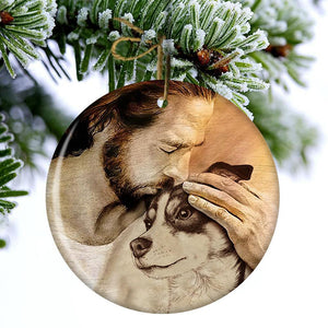 Rat Terrier With Jesus Porcelain/Ceramic Ornament