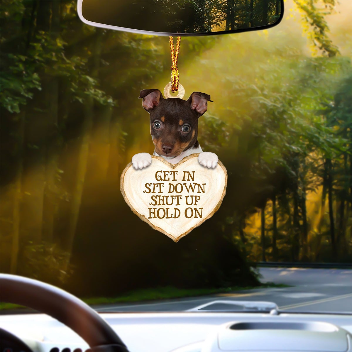 Rat Terrier Heart Shape Get In Car Hanging Ornament