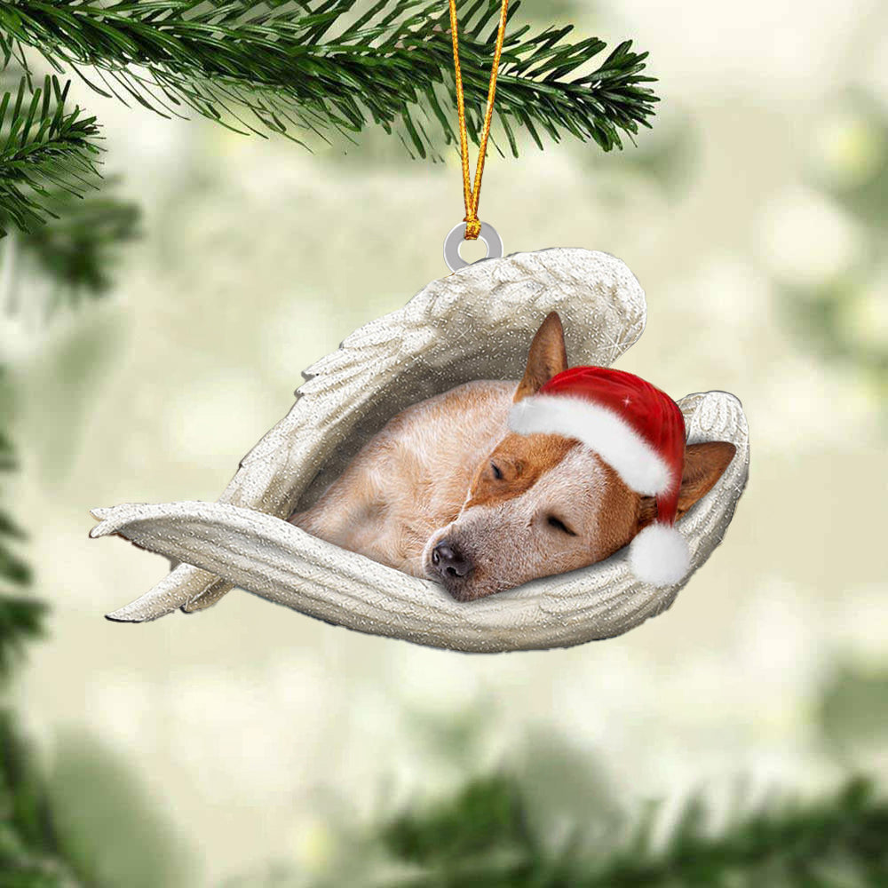 Red Heeler Sleeping Angel Christmas Ornament