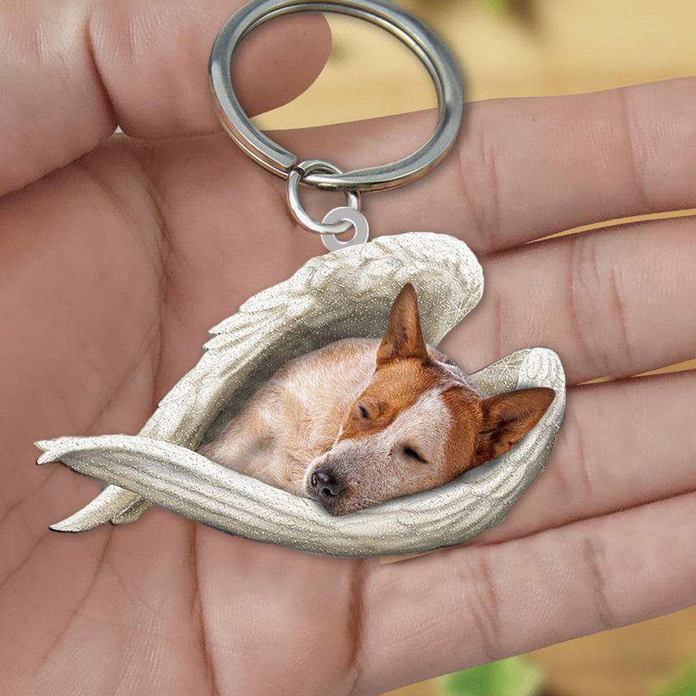 Red Heeler1 Sleeping Angel Acrylic Keychain