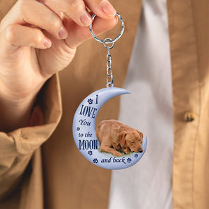 Red labrador retriever I Love You To The Moon And Back Flat Acrylic Keychain