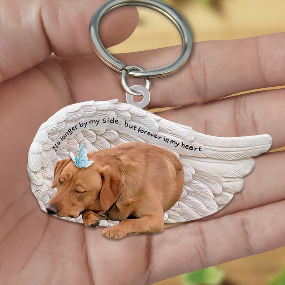 Red Labrador Retriever Sleeping Angel - Forever In My Heart Acrylic Keychain