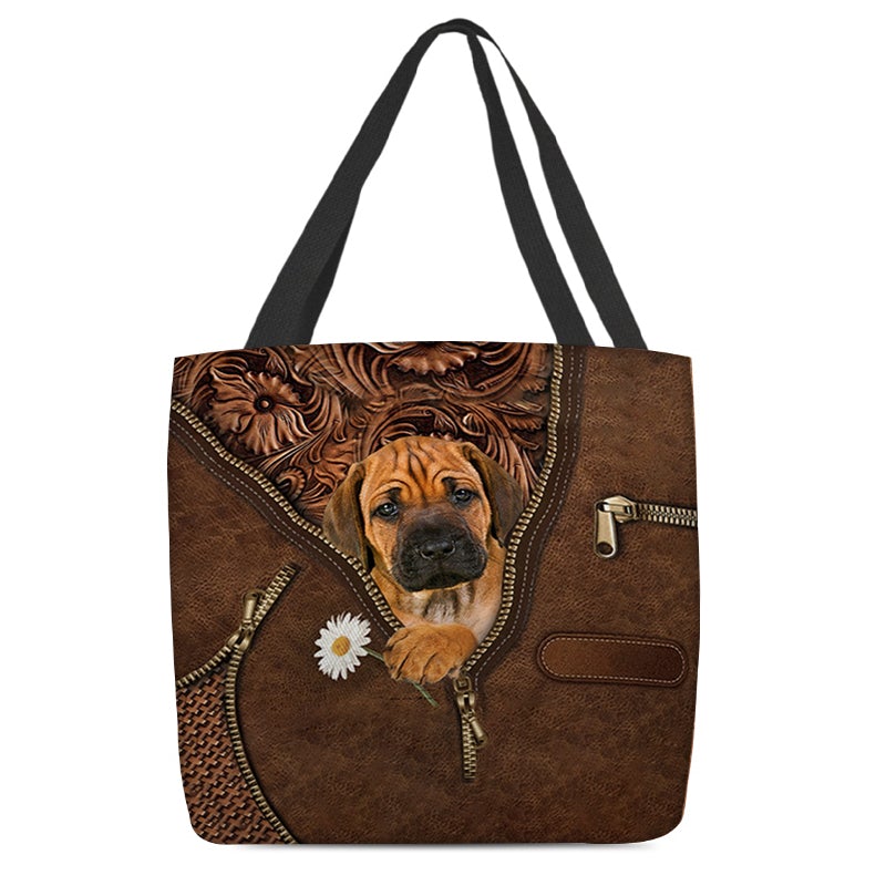 Rhodesian Ridgeback Holding Daisy Tote Bag
