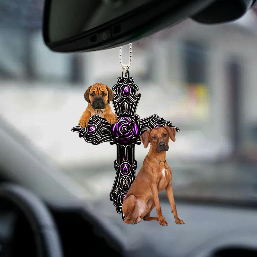 Rhodesian Ridgeback Pray For God Car Hanging Ornament