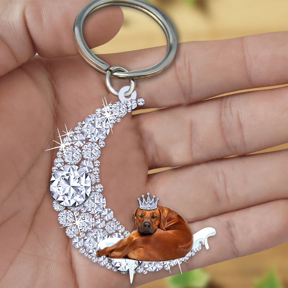 Rhodesian Ridgeback Sleeping On A Diamond Moon Acrylic Keychain