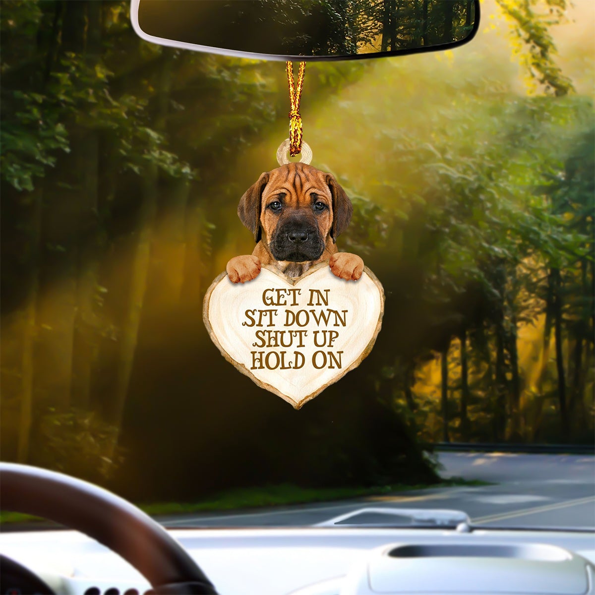 Rhodesian Ridgeback Heart Shape Get In Car Hanging Ornament