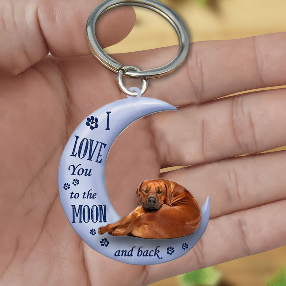 Rhodesian Ridgeback I Love You To The Moon And Back Flat Acrylic Keychain