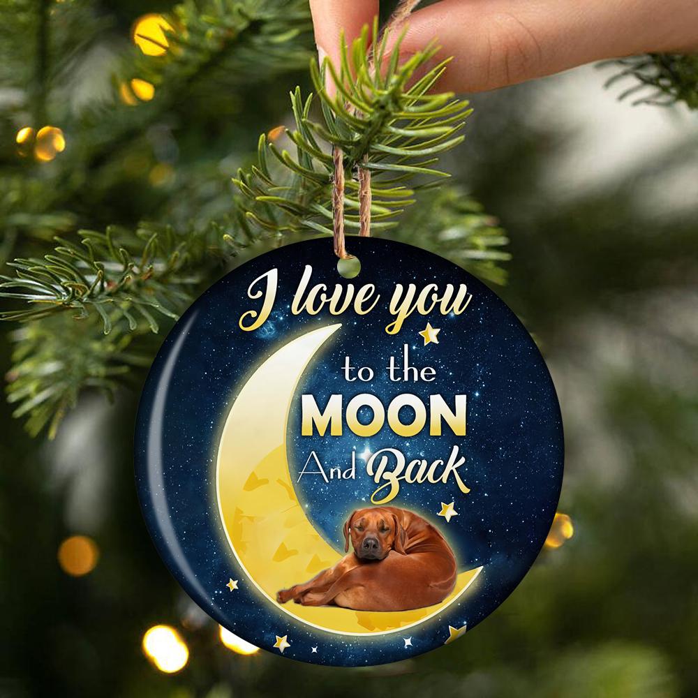 Rhodesian Ridgeback I Love You To The Moon And Back Porcelain/Ceramic Ornament