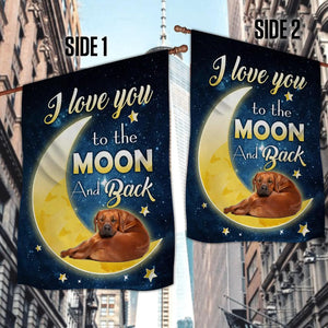 Rhodesian Ridgeback I Love You To The Moon And Back Garden Flag