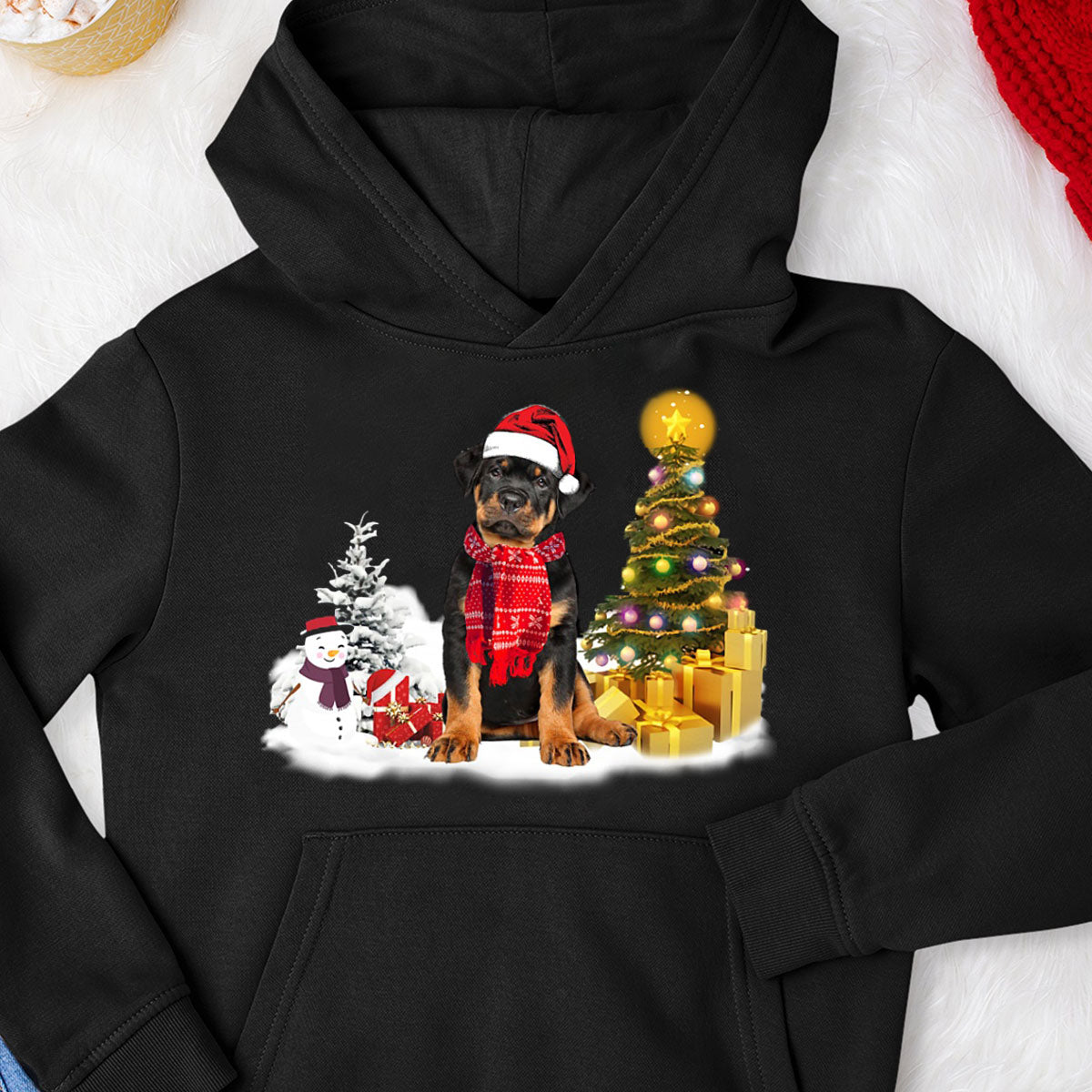 Unisex Merry Christmas Rottweiler Hoodie