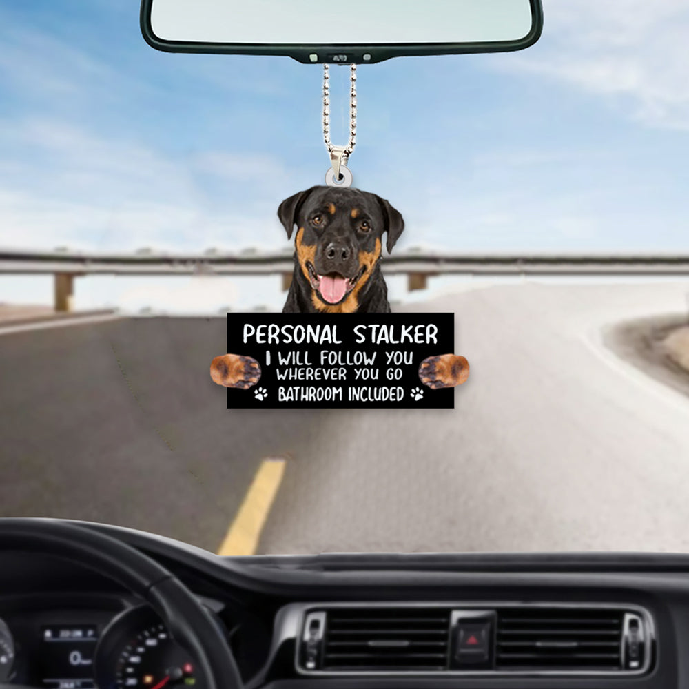 Rottweiler Personal Stalker Car Hanging Ornament