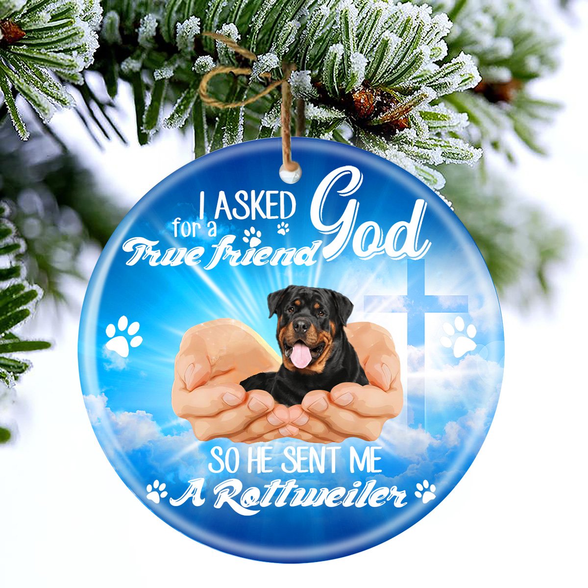 God Send Me A/An Rottweiler Porcelain/Ceramic Ornament