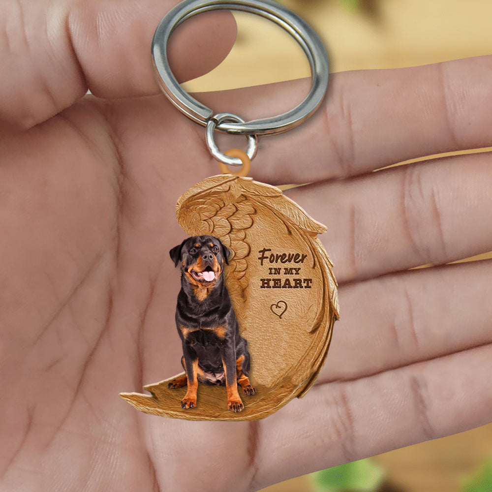 Rottweiler0 In My Heart Flat Acrylic Keychain