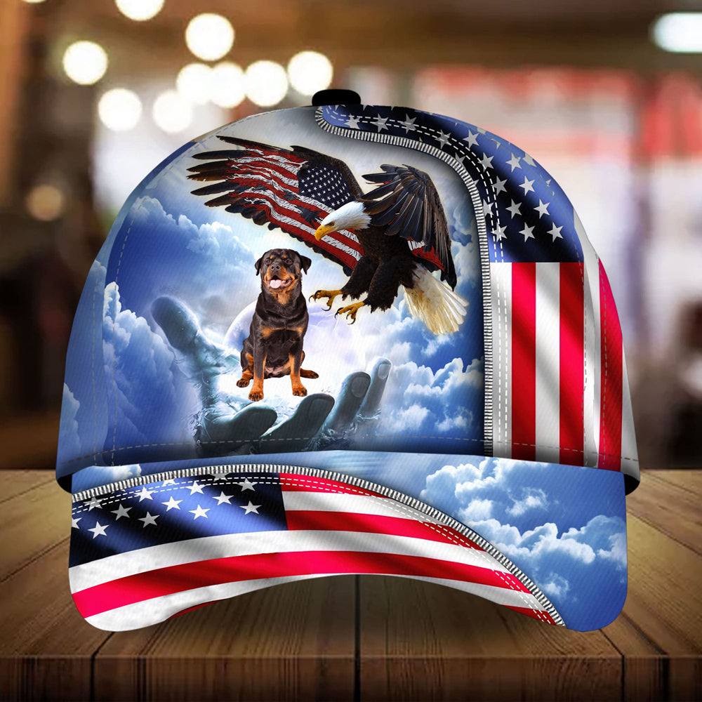 Rottweiler Perfect One Nation Under God Cap For Patriots And Dog Lovers